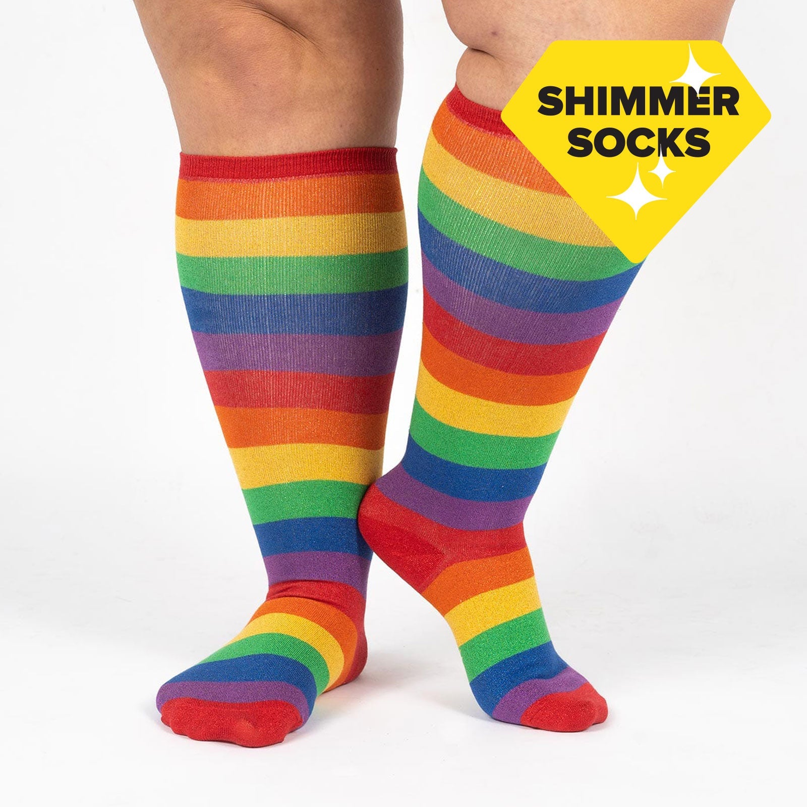 March With Pride Shimmer Stretch-It Knee Highs