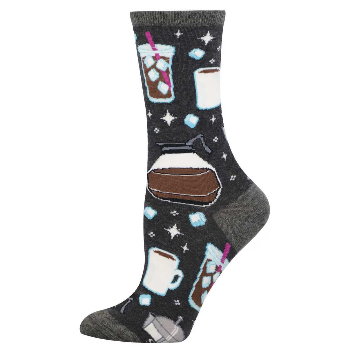 Iced Coffee (Charcoal) Crew Sock S/M