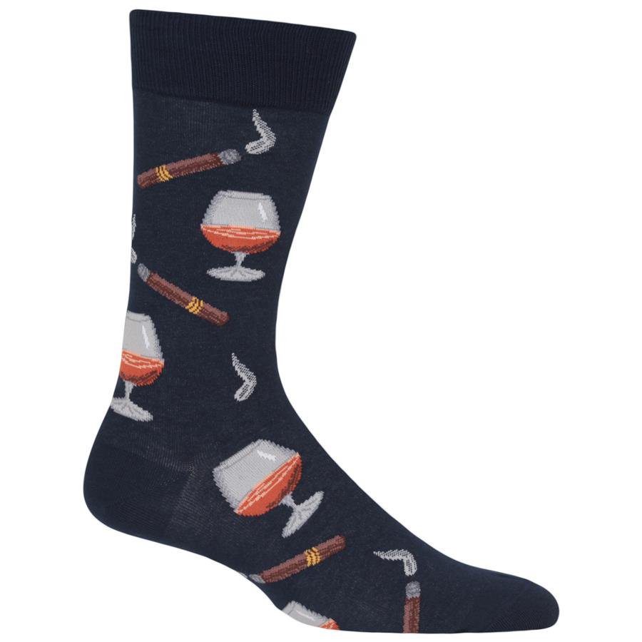 Cognac and Cigars (Navy) Men's Crew Socks
