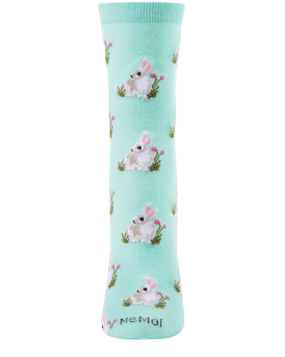 Rabbits (Seafoam) Women's Bamboo Crew Socks