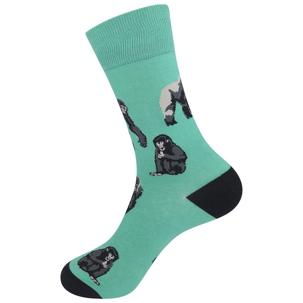 Gorillas (Turquoise) Unisex Crew Socks
