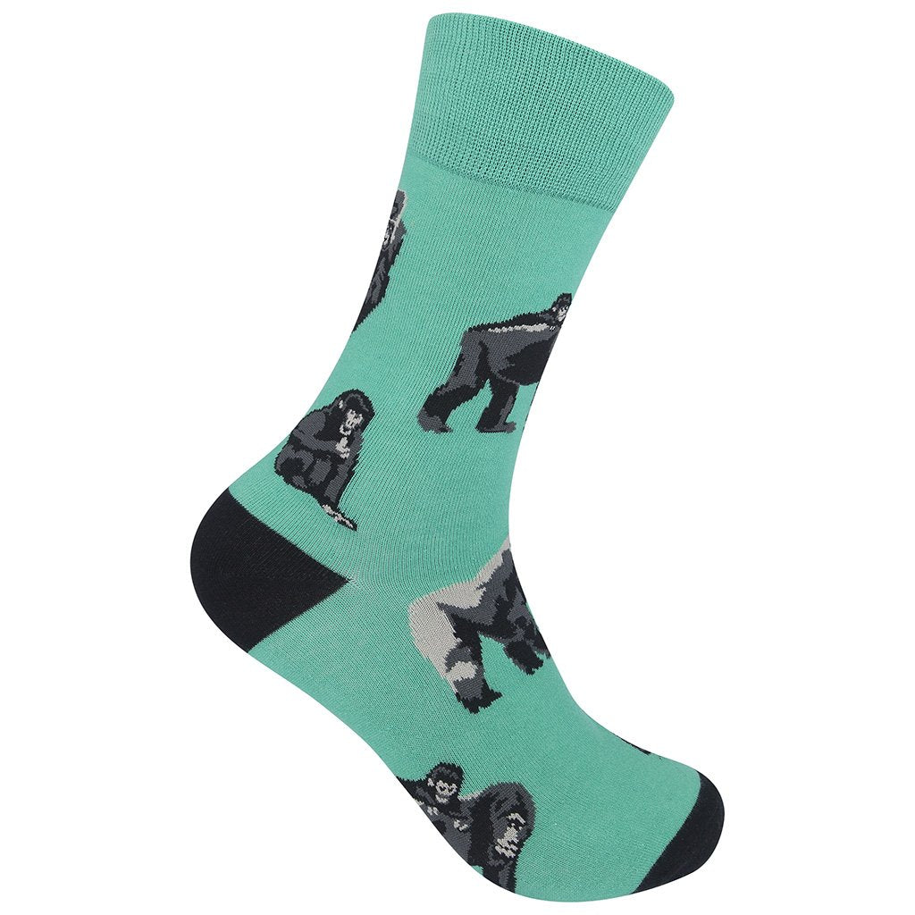 Gorillas (Turquoise) Unisex Crew Socks