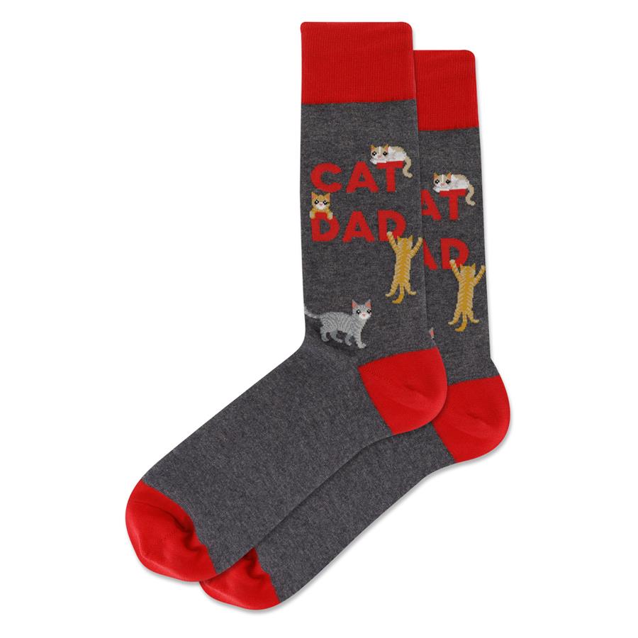 Cat Dad (Charcoal) Men's Crew Socks