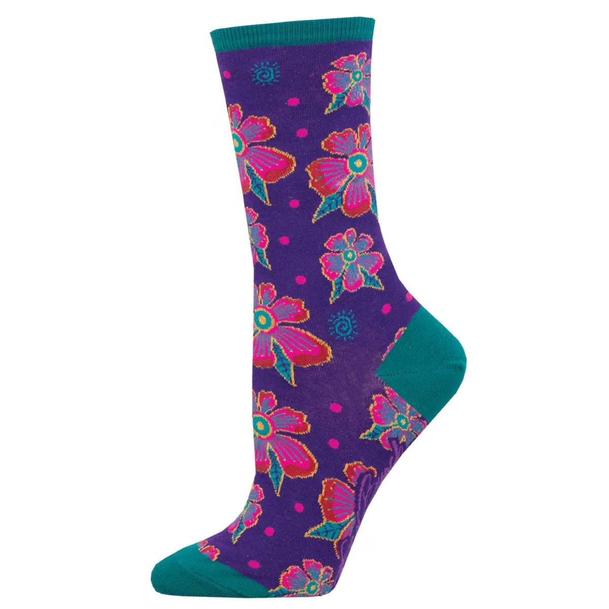 "Santa Fe Floral, Laurel Burch (Purple) Crew Socks S/M"
