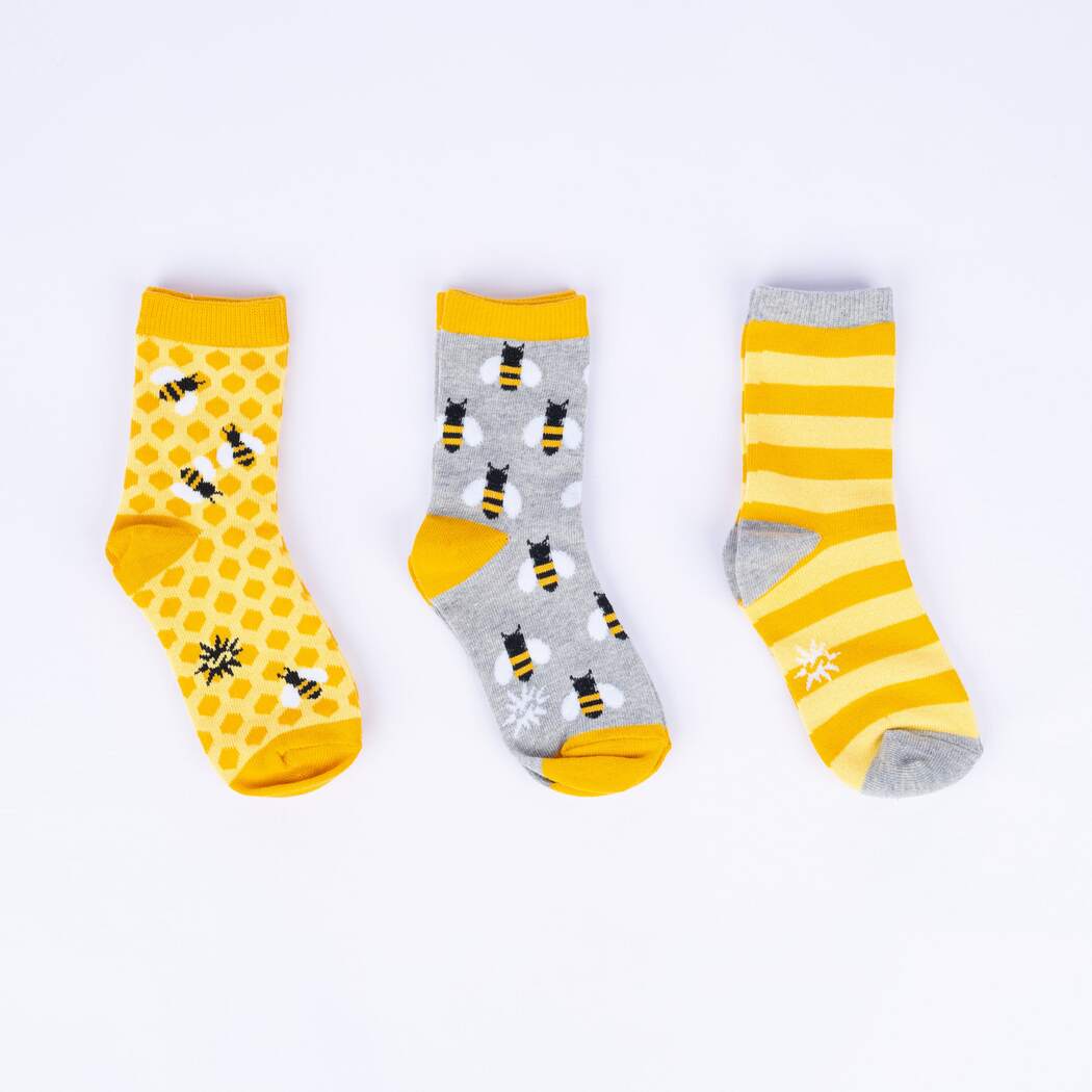 Bees Knees Kids' (Age 3-6) Crew Socks 3-Pack