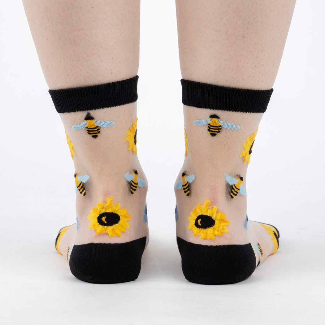 You Are My Sunshine Sheer Crew Socks S/M