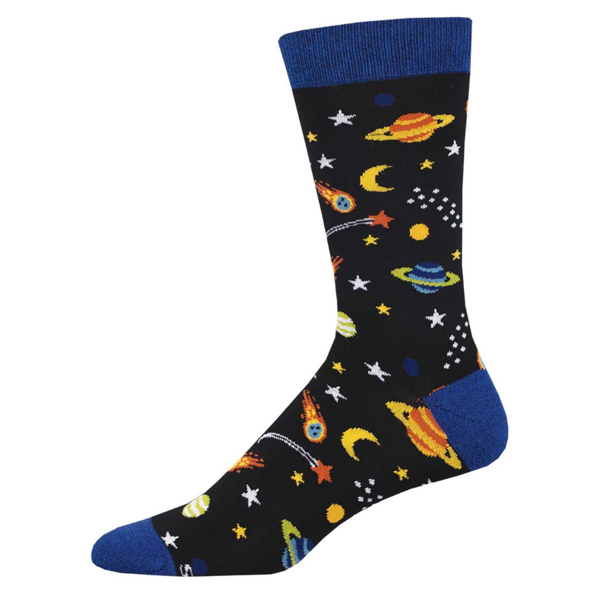 Reach For The Stars (Black) Bamboo Crew Socks L/XL