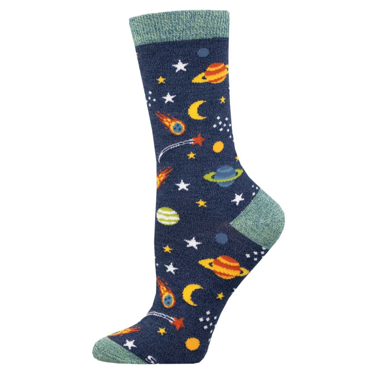 Reach For The Stars (Navy Heather) Bamboo Crew Socks S/M