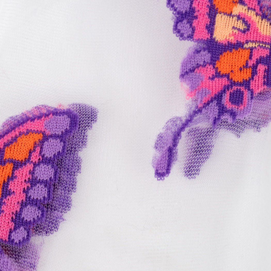 "Flutterly Fabulous, Butterflies Sheer Crew Socks S/M"