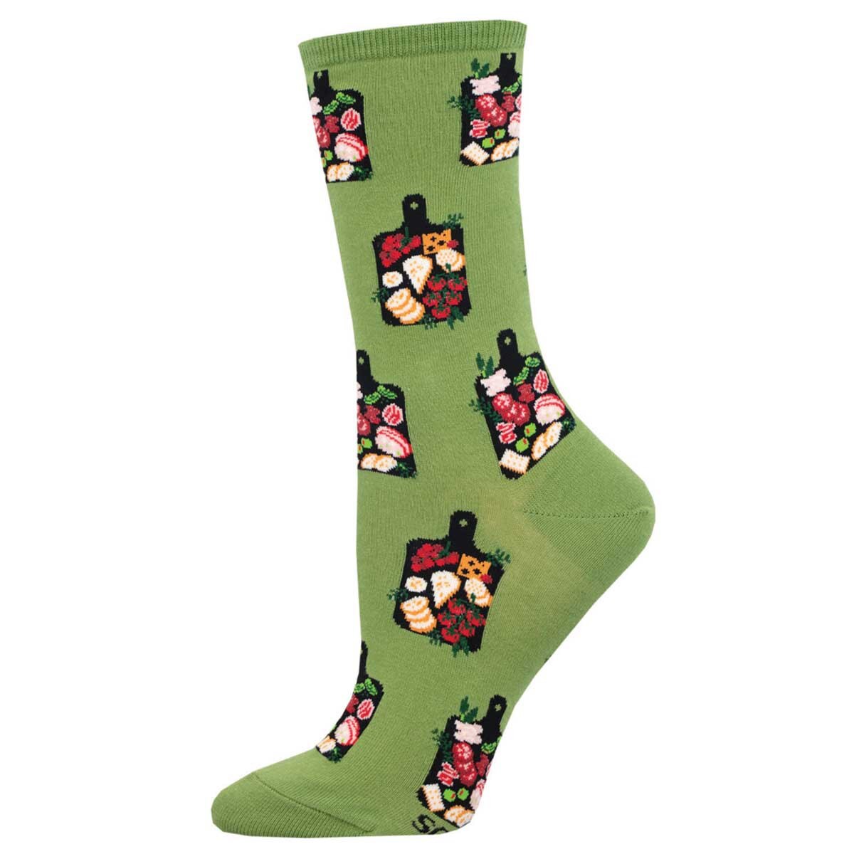 Charcuterie Board (Green) Crew Sock S/M