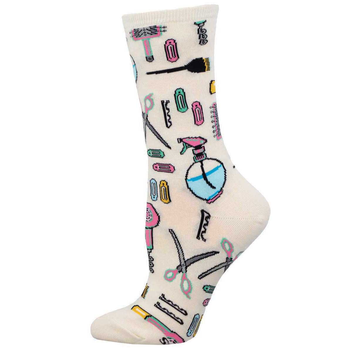 Hair Salon (Ivory) Crew Socks S/M