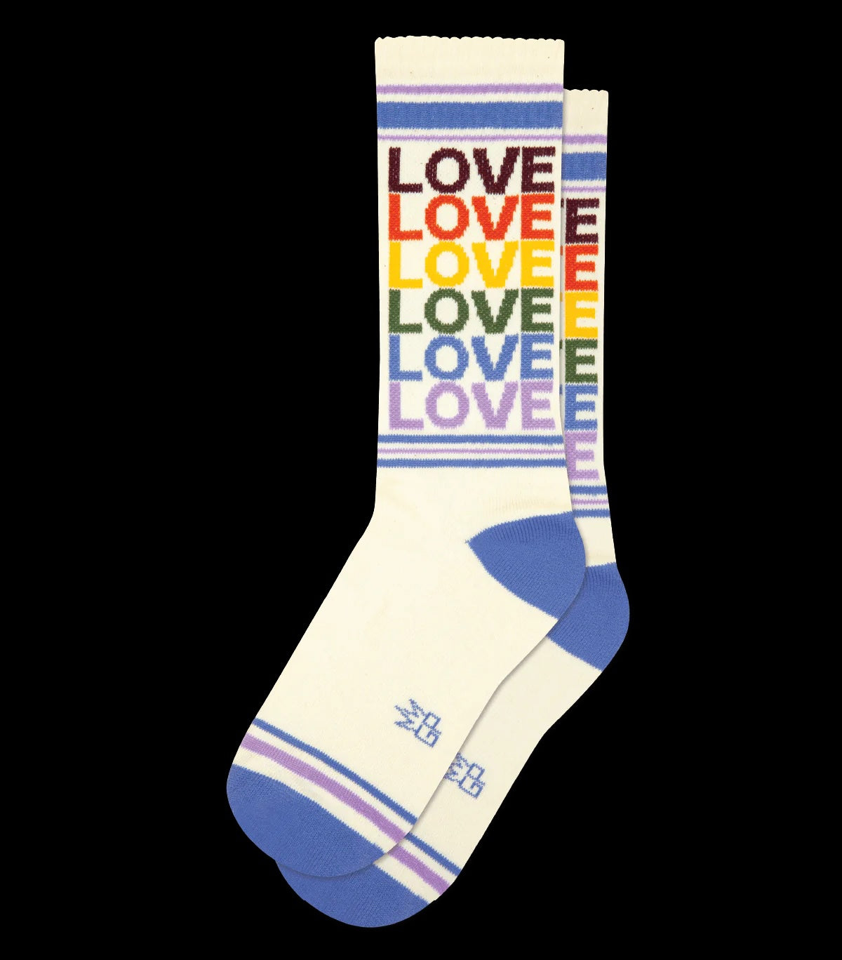 Love Love Love (Retro Rainbow) Unisex Crew Socks