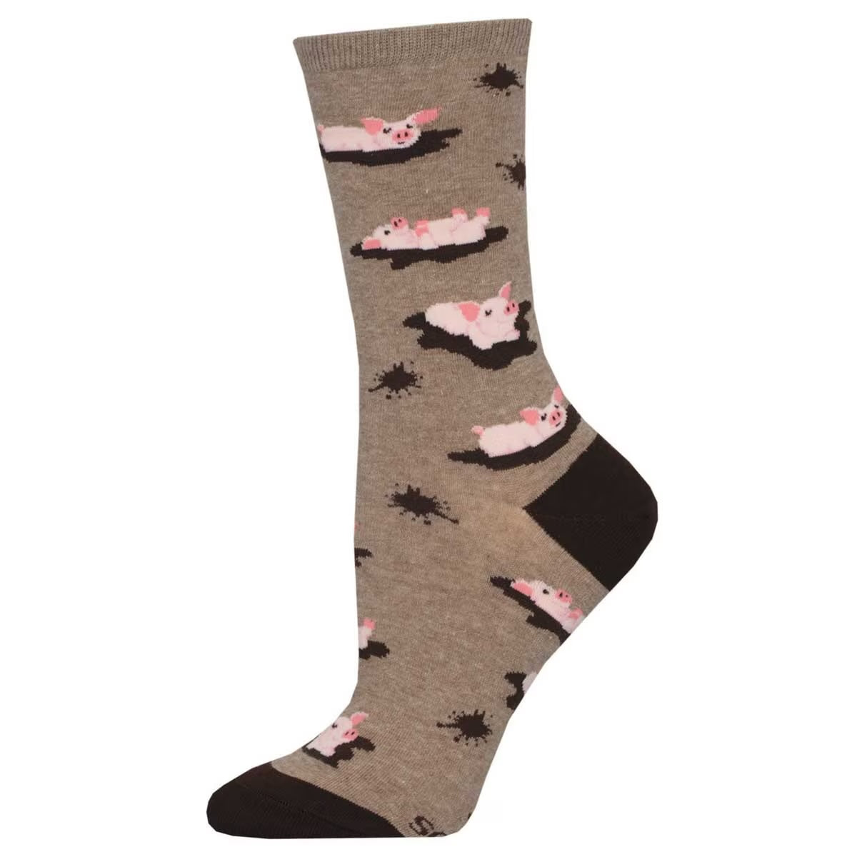 Pig Out (Heather Brown) Crew Sock S/M