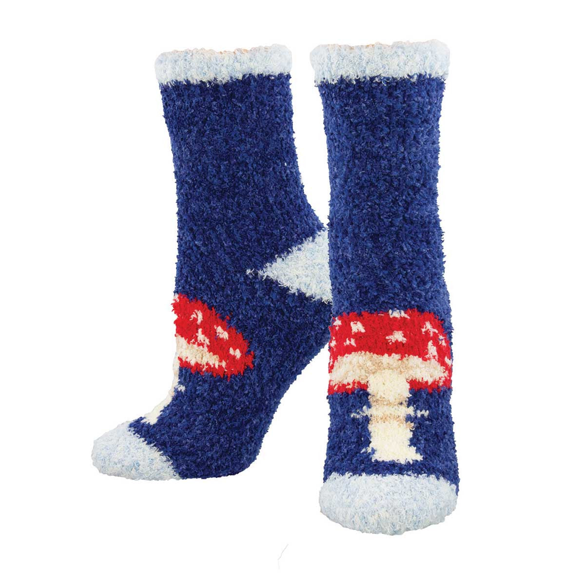 Warm And Cozy Mighty Mushroom (Navy) Women's Crew Socks