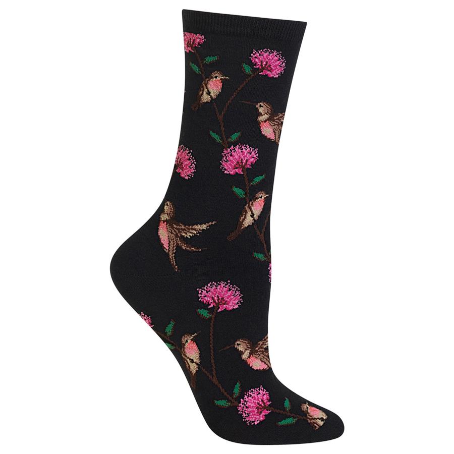 Hummingbirds (Black) Women's Crew Socks